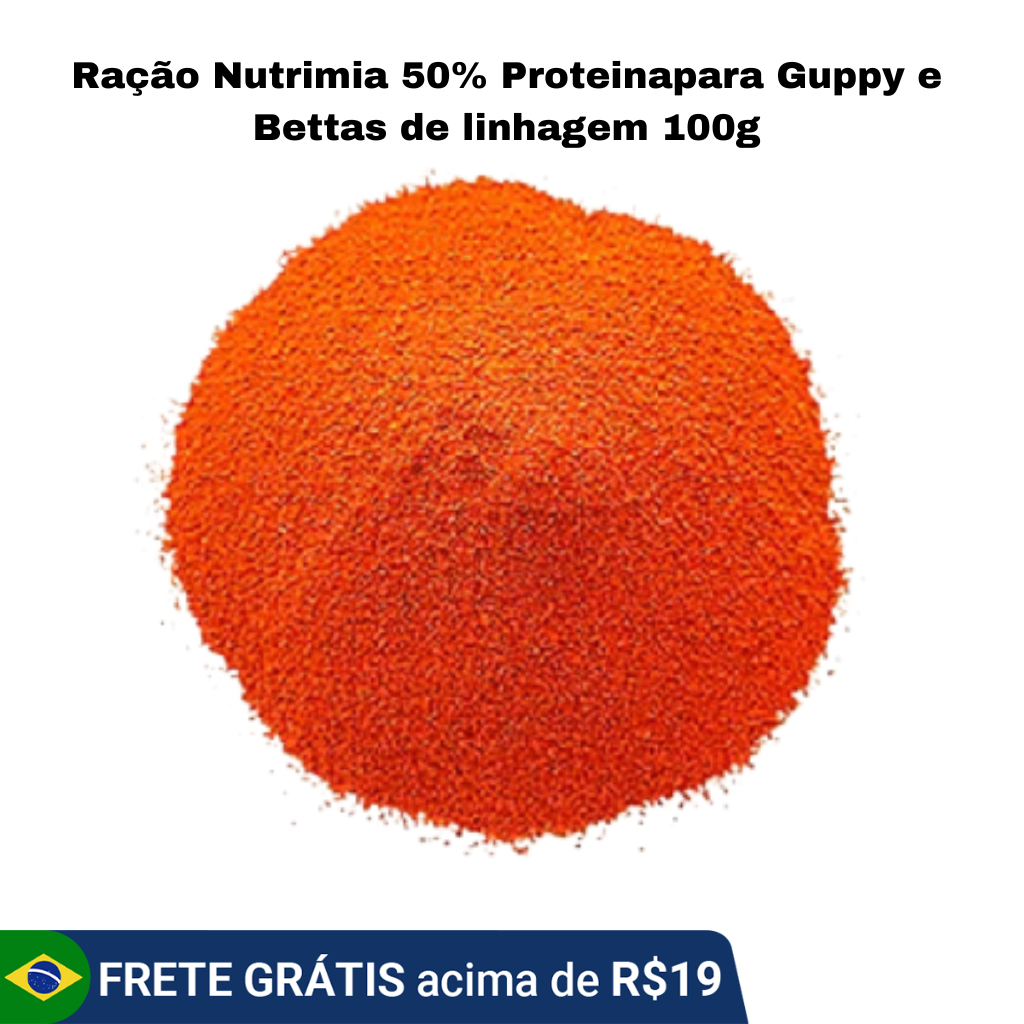 Ração Nutrimia Premium – 50% de Proteína Farinha de Krill 100g Guppy, Betta, Acaras em Oferta na Shopee