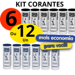 KIT Corante para Tingir Tecidos Roupa (tintol) Tupy
