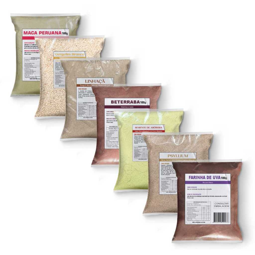 Psyllium, Beterraba, Semente de Abobora, Maca Peruana, Gergelim Branca, Linhaça, Farinha de Uva 100g - Enemix em Oferta na Shopee