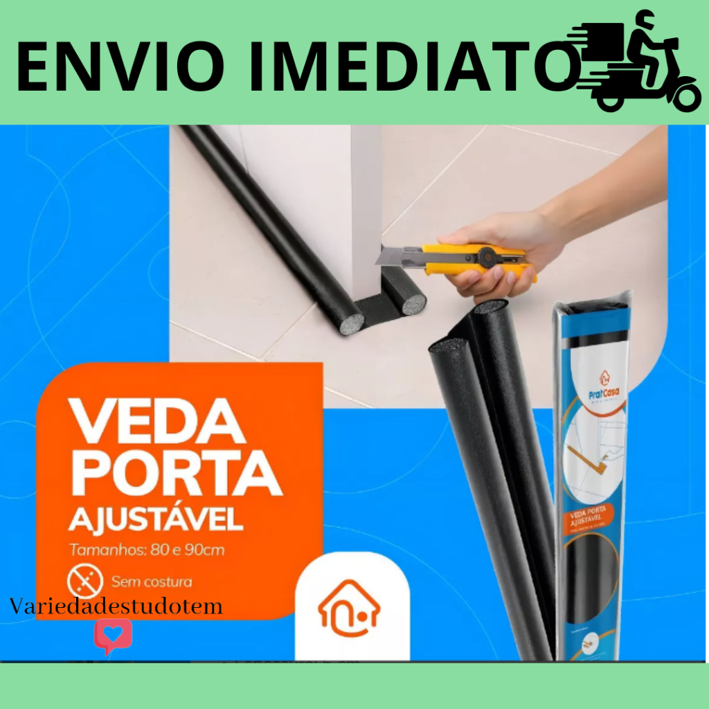 Veda Porta Protetor 80cm Rolinho Impermeável Vedação De Porta Duplo Para Não Entra Bicho