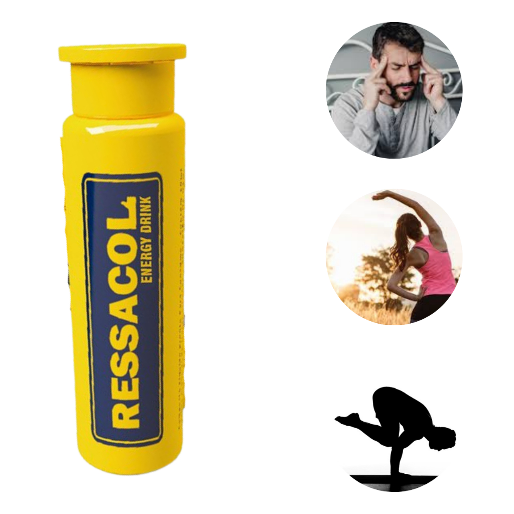 Kit 24 Ressacol Energy Drink Flaconetes Frutose Colina Vitamina B6 B7 B12 C Cafeína Taurina Inositol