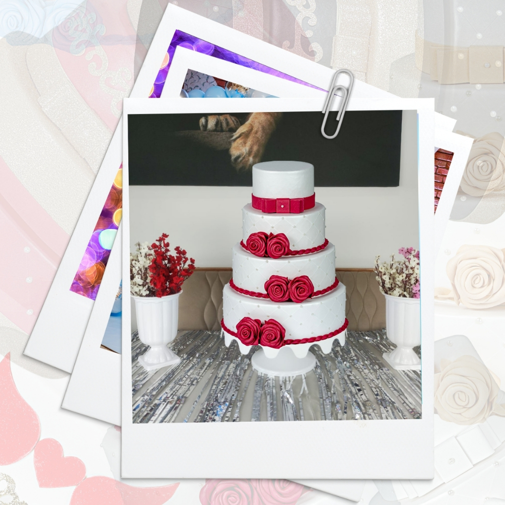 Bolo Fake Cenofráfico Casamento Noivado Batizado Princesa Formatura Aniversário Varios Modelos — imagem 2 de 2