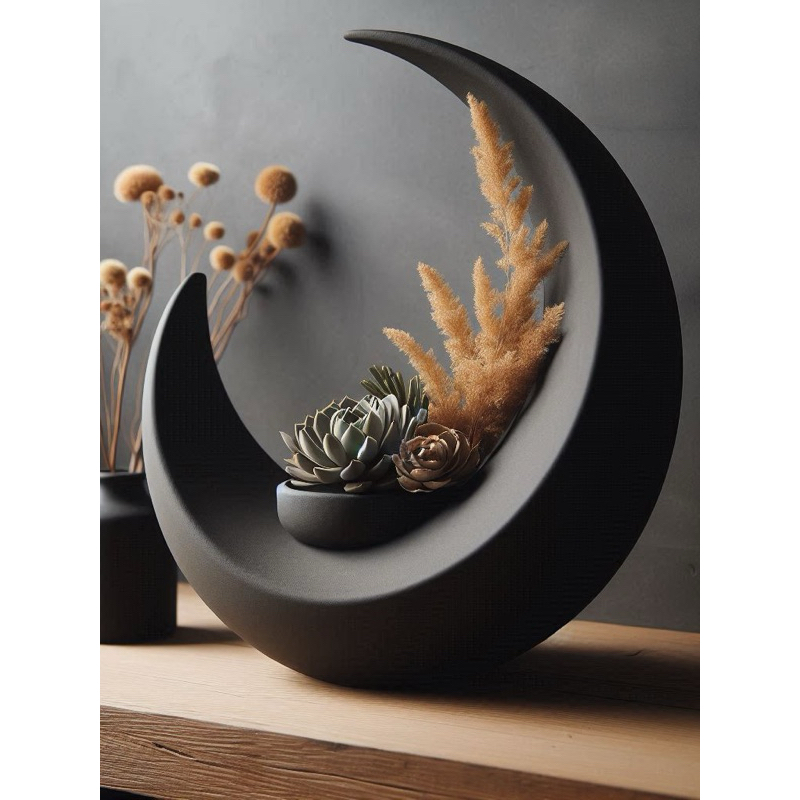 Vaso Decorativo Lua Para Plantas e Velas Artificiais Elegante e Sofisticado em Oferta na Shopee