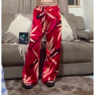 calça pantalona / pantalona com elástico / calça larga / calça pantalona estampada
