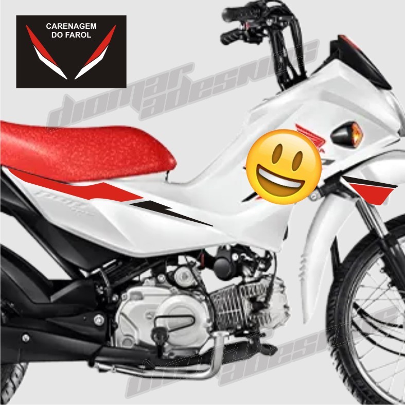 Kit Adesivos POP110i - Laterais, Paralama e farol
