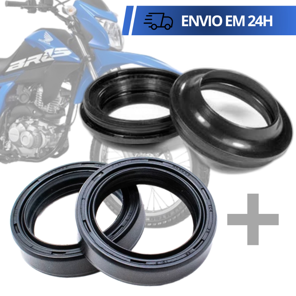 Retentor Bengala Suspensao Garfo Qualidade Original + Guarda Pó Bengala Nxr Bros 125 150 160