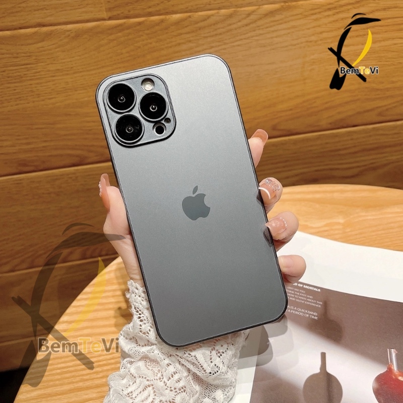 -Bemtevi-Capa Preto AG-Glass para iPhone De Vidro Fosco Capinha iPhone XR Várias opções de cores