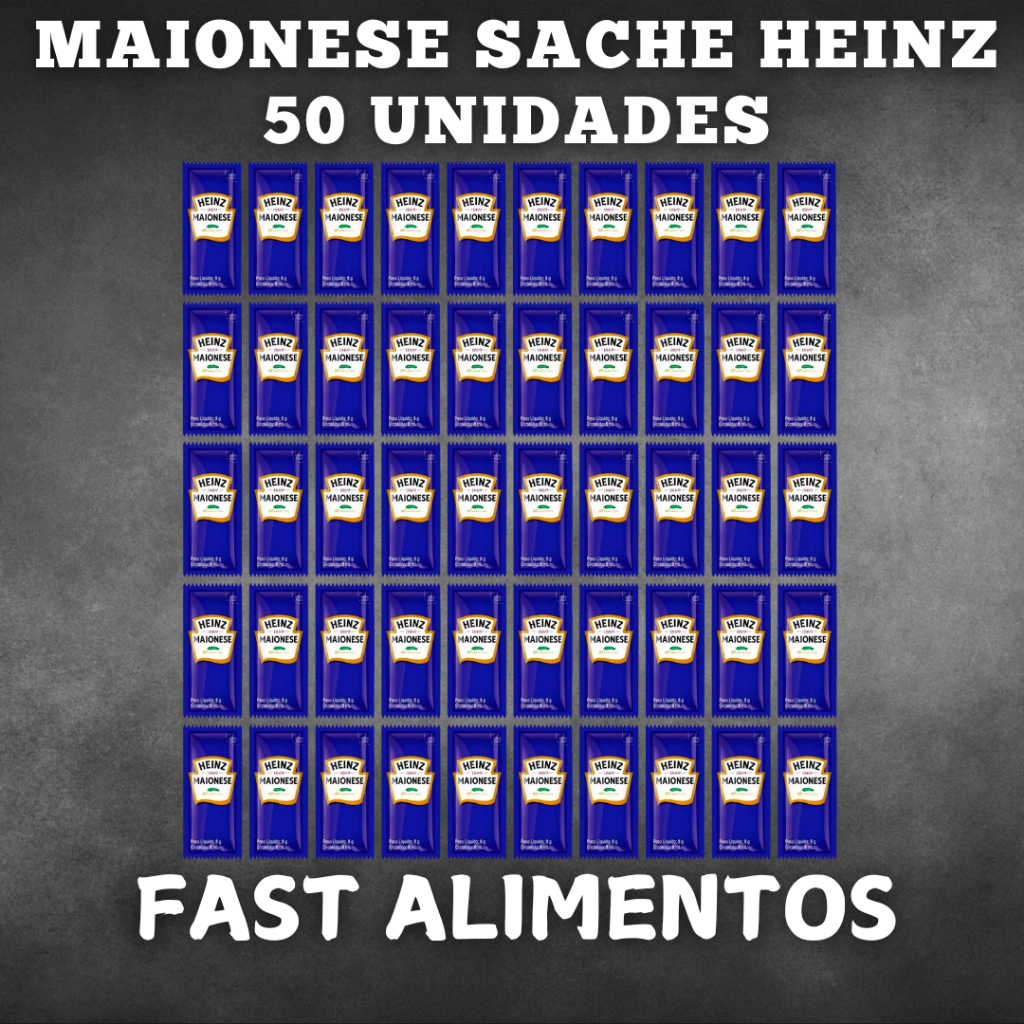Maionese Sachê Heinz 7g - Kit com 50 Sachês - Ideal para Lanches, Delivery e Restaurantes em Oferta na Shopee