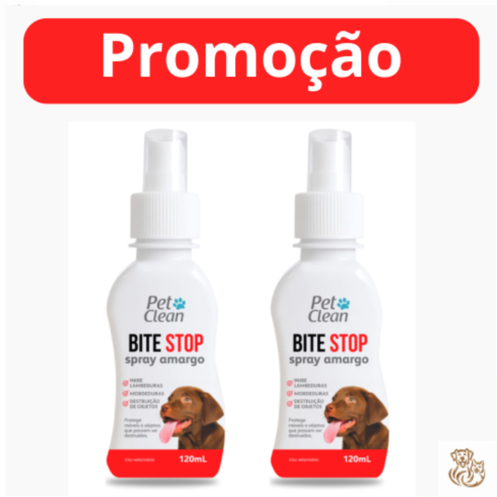 Bite Stop Spray Amargo Adestrador Anti lambida, Mordedura e Destruição de Objetos - 120 ml