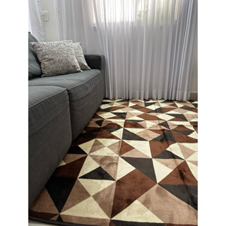 Tapete Estampado Para Sala 200x150 Veludo Luxuoso Aveludado