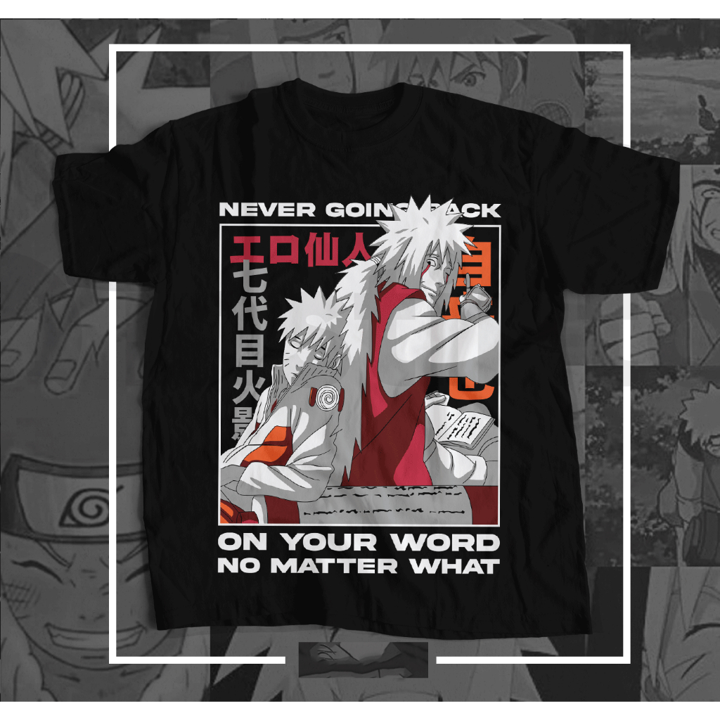 Camisa Jiraiya Naruto Uzumaki Naruto Shippuden Blusa Camiseta de Anime 100% Algodão