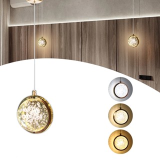 Luminária Pendente Saturno Cristal Bolhas Redondo Gold Preto 5W Bivolt