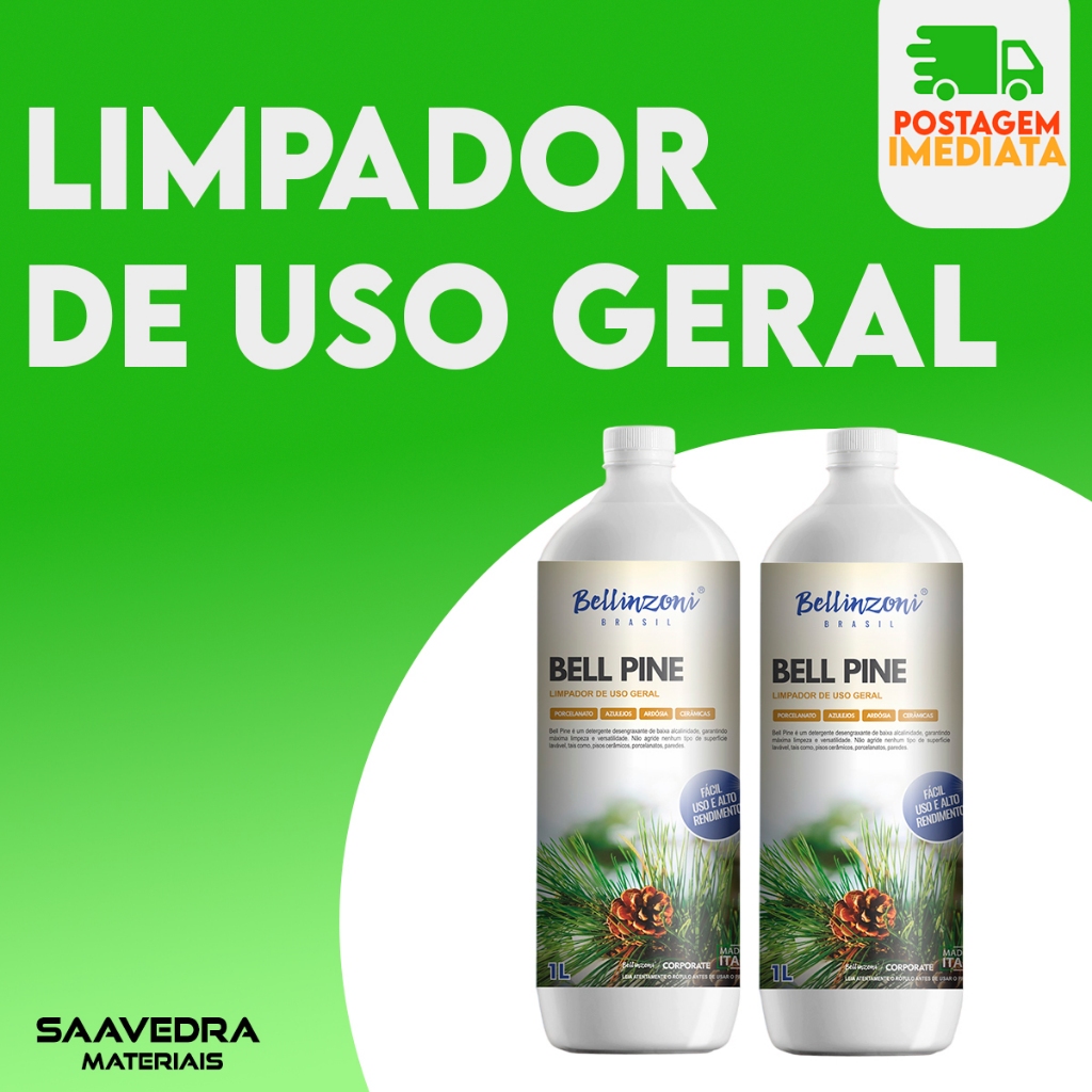 Kit 1 e 2 Limpador Uso Geral Bellinzoni Bell Pine 1 Litro