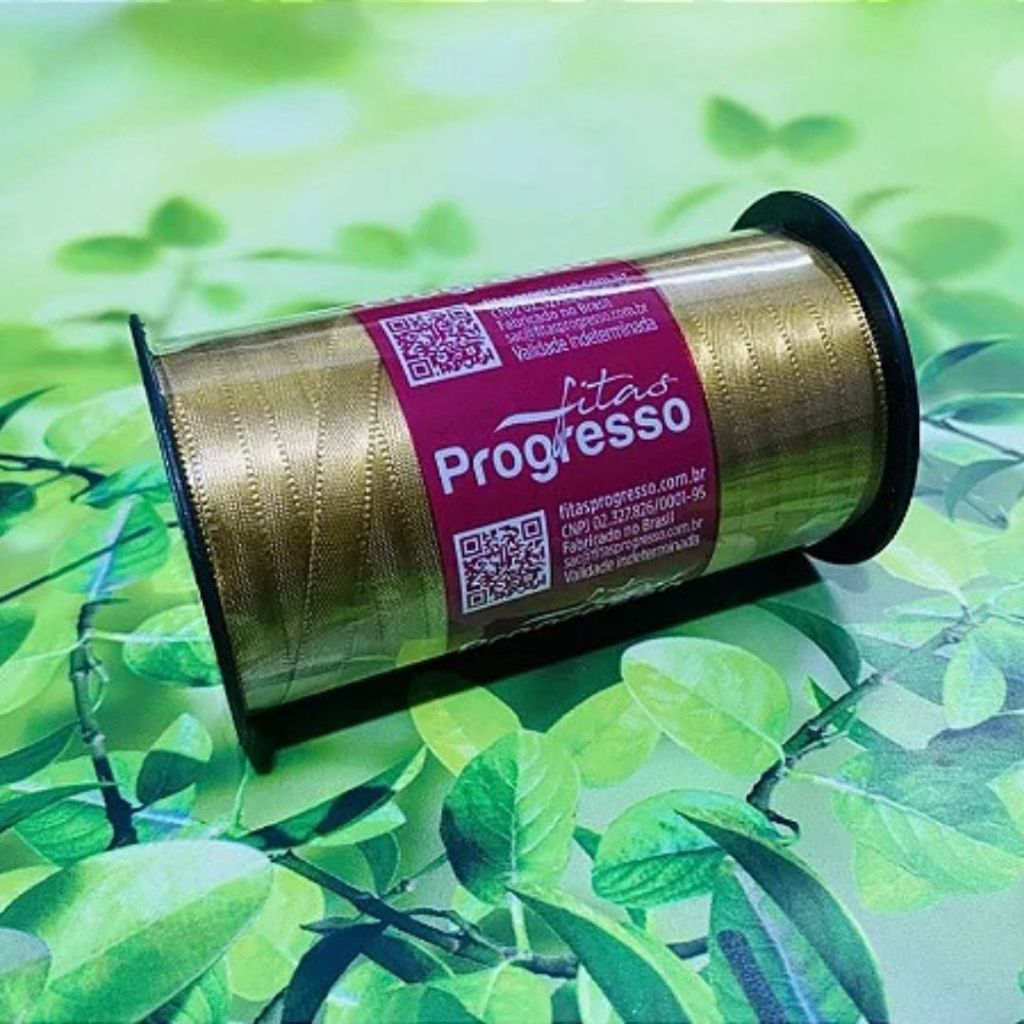 1~4 Fita de Cetim Dourado 100 Metros 7Mm - Cód-1353 (CHOCO)