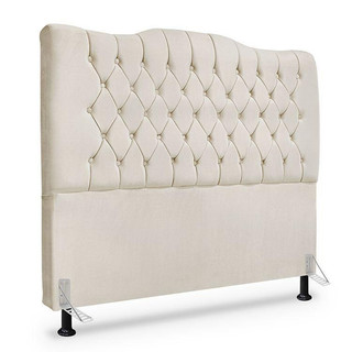 Cabeceira para Cama Box Casal 140 cm Dunas Veludo Bege em Oferta na Shopee
