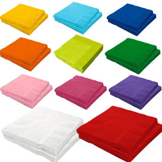 Guardanapo de Papel Colorido 33x33cm - 20 Unidades para Festas e Decoração em Oferta na Shopee