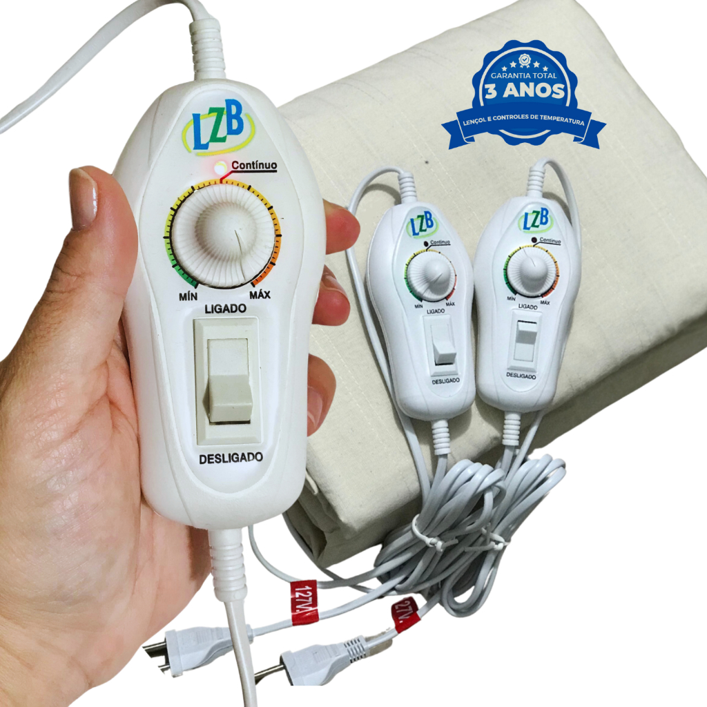 Lençol Térmico Casal Queen LZB Com 2 Controles 10 Temperaturas em Oferta na Shopee