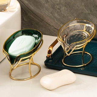 Porta Saboneteira de Luxo Aço Inox e Acrílico Barra De Auto Drenagem Em Forma De Folha em Oferta na Shopee