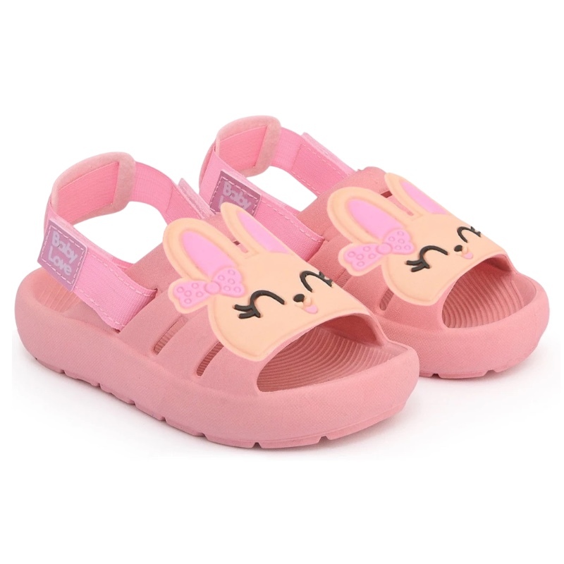 Sandália Chinelo Babuche Infantil Menina Ortopédico Com Velcro Gatinha Baby Love