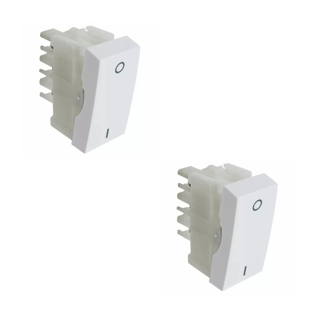 Kit c/ 2 Módulos Alumbra Inova Pro Branco Interruptor Bipolar Simples  85014