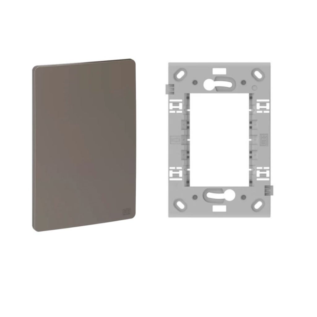 Conjunto Placa Cega Tampa + Suporte Argila Esatta Marca WEG Kit Construção Reforma