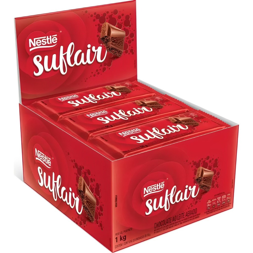 Chocolate Suflair Ao Leite C/20 Unidades 50g - Nestlé em Oferta na Shopee
