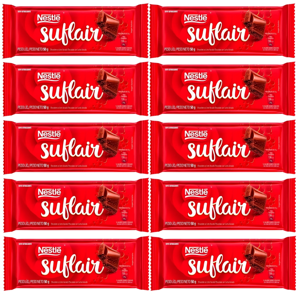 Kit Suflair Chocolate Ao Leite C/12 Unidades de 50g Nestlé em Oferta na Shopee