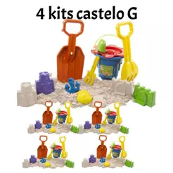 4 kits de Baldinho Infantil de Praia - Reino de Areia G: A Magia dos Castelos!