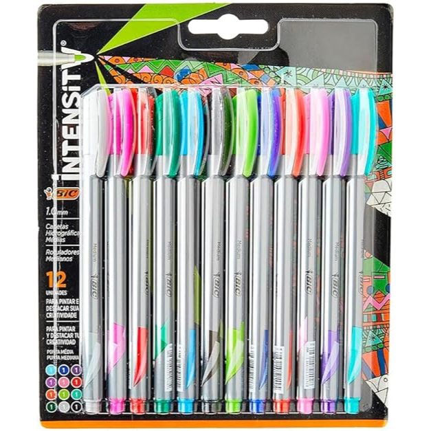 Caneta Hidrográfica Ponta Fina e Ponta Média 0.4mm e 1,0mm Bic Intensity / Papelaria  / Material Escolar