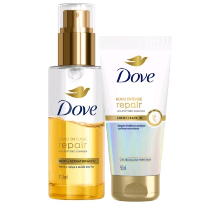 KIT DOVE OLEO E SERUM CAP BIFASICO 1UND + DOVE BOND INTENSE REPAIR 110ML LEAVE-IN 1UND TOT...