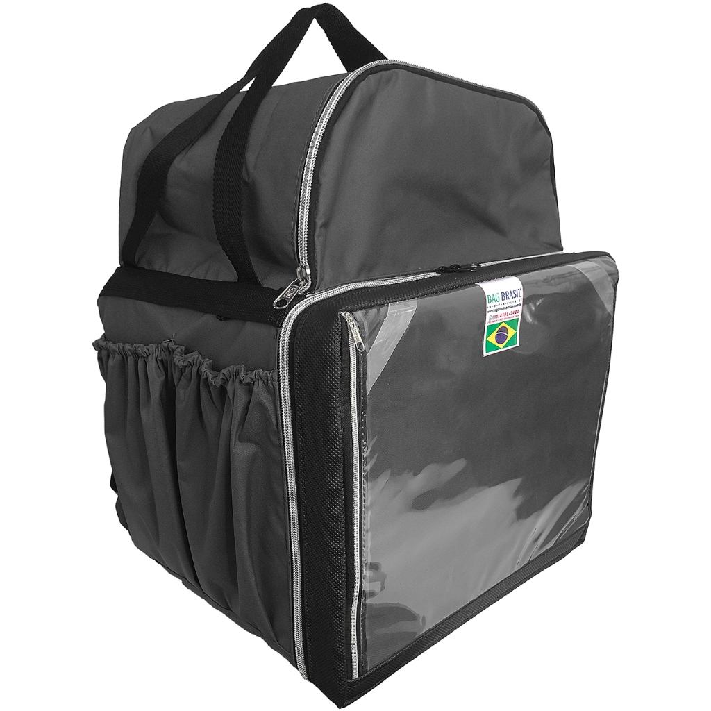 Mochila bag  Motoboy Reforçada  , Impermeavel,  Delivery - Preta