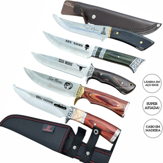 Faca Churrasco Personalizada C/ Seu Nome C/ Bainha em Oferta na Shopee