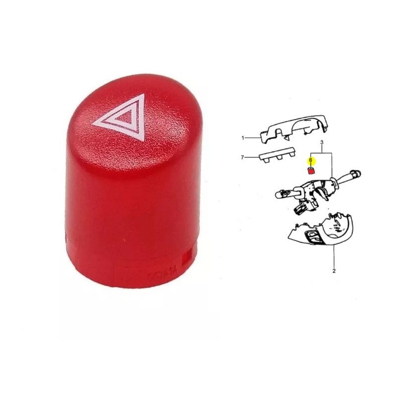 Botão do pisca alerta volante Original Ford Ka, Fiesta, Ecosport