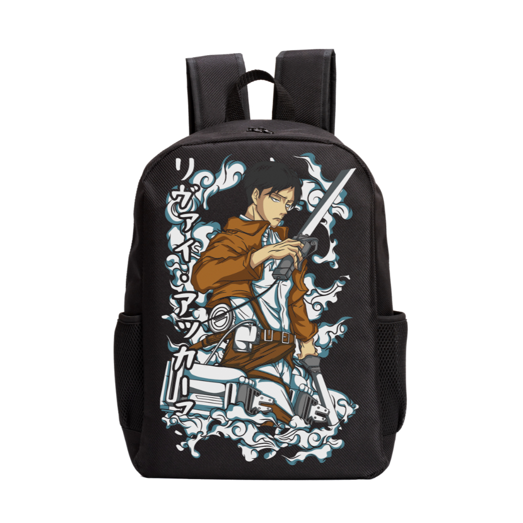 Mochila Masculina Feminina Escolar Trabalho Casual Anime Attack On Titan "Levi Ackerman 4"