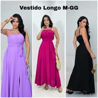 Vestido Feminino Longo de Festa, Formatura, Casamento Civil, Madrinha em Tecido Duna M/GG