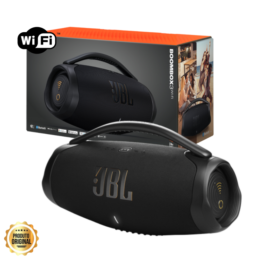 Caixa de Som JBL Boombox 3 Com Wifi Black Preto Original NF Garantia 180W bluetooth