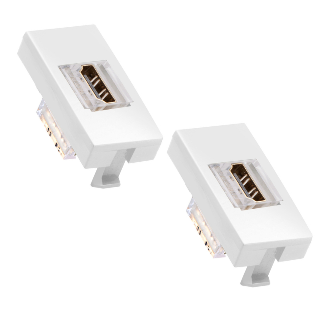 Kit c/ 2 Módulos Alumbra  Inova Pro Branco Tomada HDMI Áudio E Vídeo 85079