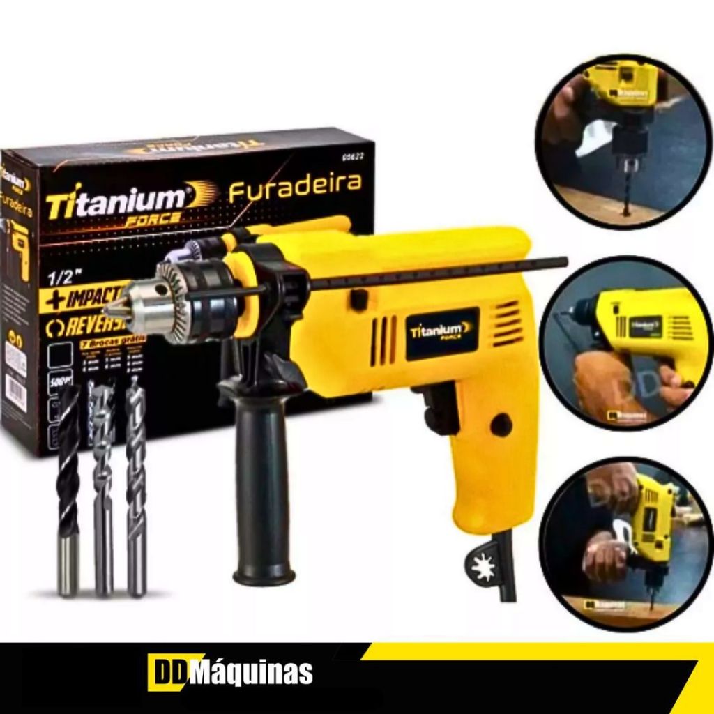 Furadeira de Impacto 3/8 220V Force - Titanium - Home & Living