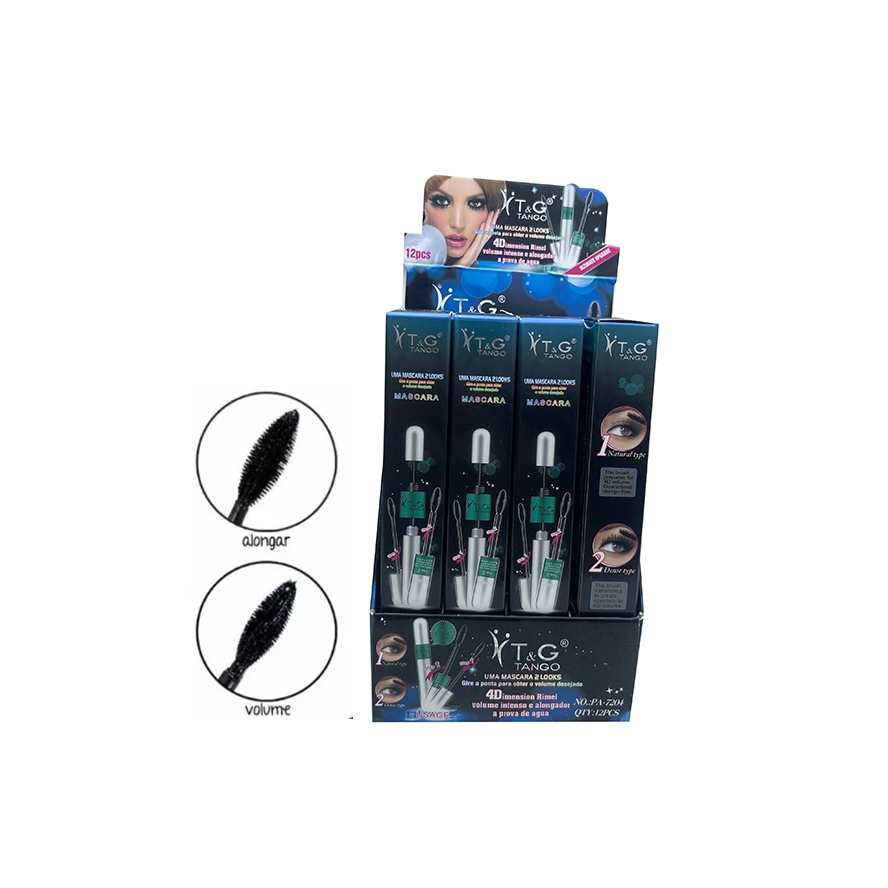 Máscara Para Cílios A Prova D’Água 2 em 1 4D Tango Box C/ 12 unidades