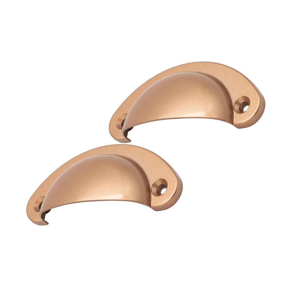 Kit 2 Puxadores Concha Rose Gold Colonial Gavetas Bau 64mm em Oferta na Shopee