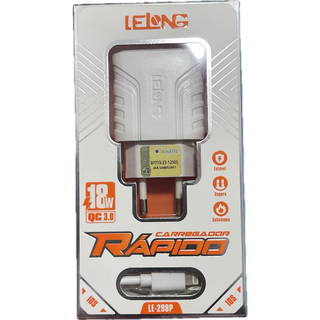KIT 10X CARREGADORES LELONG IPHONE TURBO 18W ATACADO BARATO