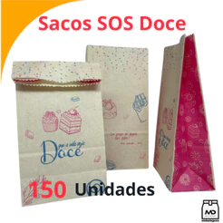 SACO KRAFT SOS PP OU P TEMA DOCE DOCERIA DOCINHOS COOKIESC/ 150 UNIDADES TAMANHO