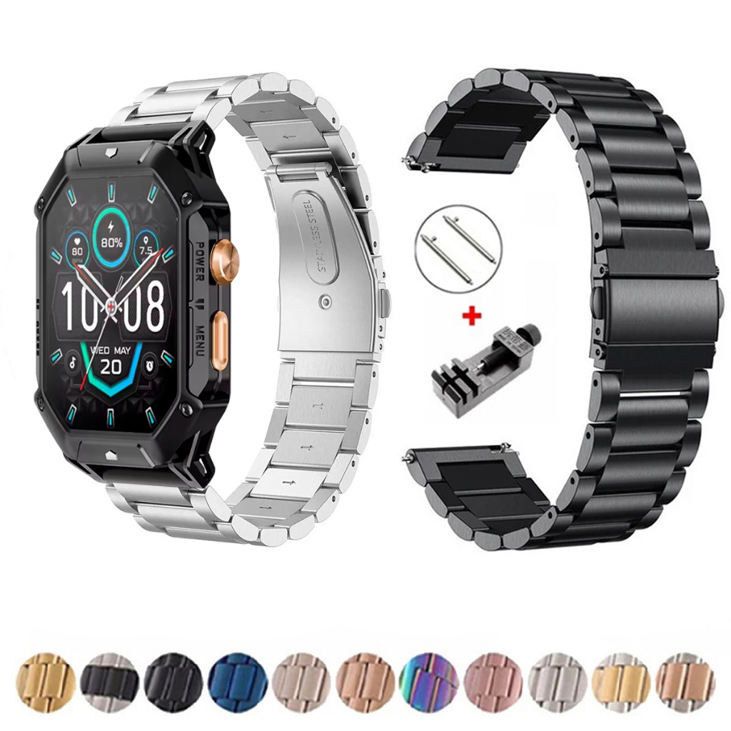 Pulseira de 22mm Metal Elos de aço inox para Haylou Iron N1 de Engate Rapido