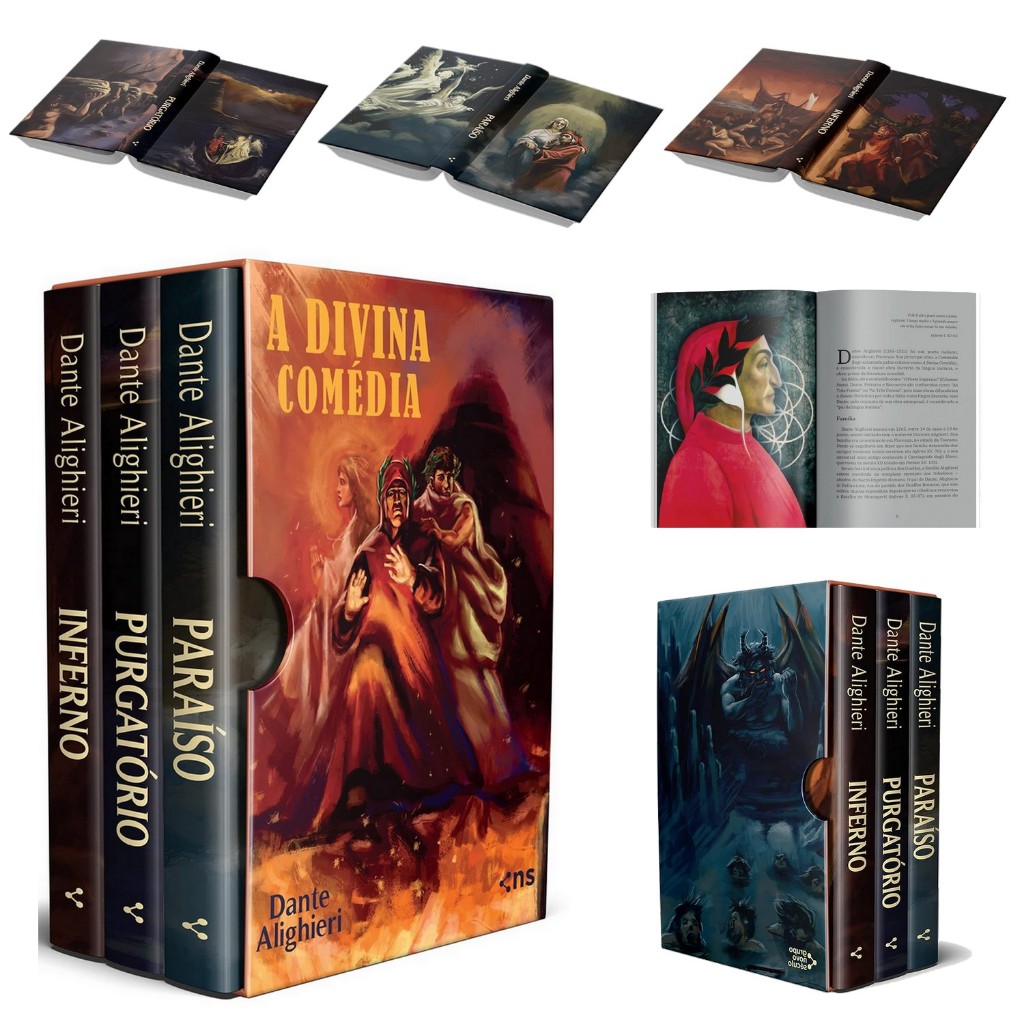 Box A Divina Comédia - Inferno Purgatório e Paraíso - 3 Livros + Suplemento + Marcadores