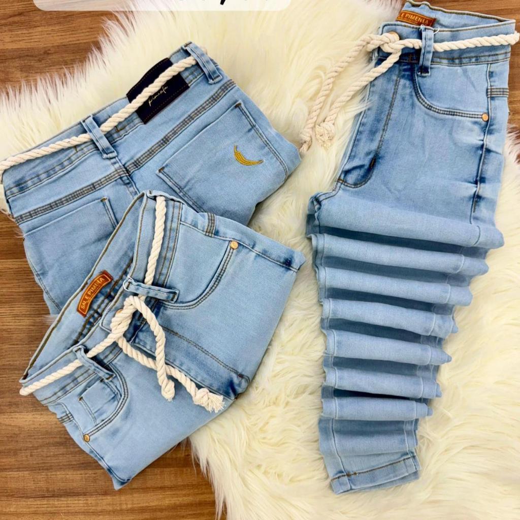 Calça Jeans Feminina Sal e Pimenta Pimenta Original Doce Vários Modelos - Cintura Alta - Skinny Com Elastano em Oferta na Shopee