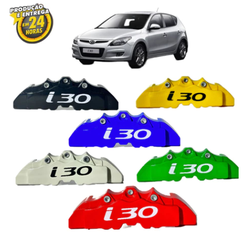 Capa Pinça De Freio Tuning Kit 4 Unidades Compatível I30 Todos + Cola