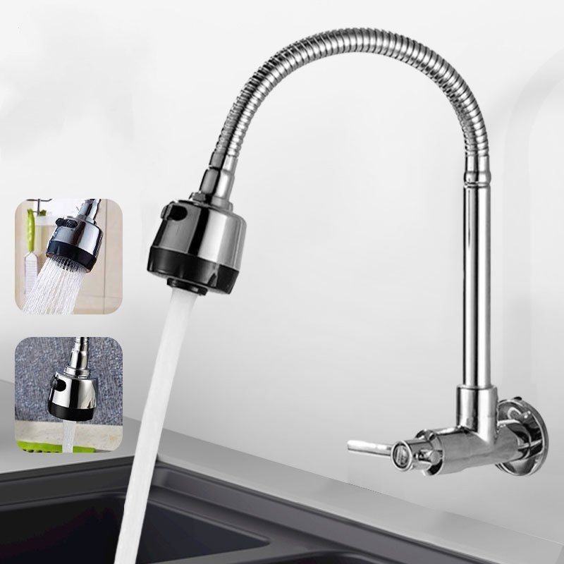 Torneira de Cozinha Gourmet Flexível de Parede METAL Inox Cozinha gourmet