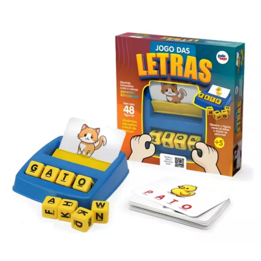 Jogo Das Letras Brinquedo Educativo Pedagógico Forma Palavras Pakitoys em Oferta na Shopee
