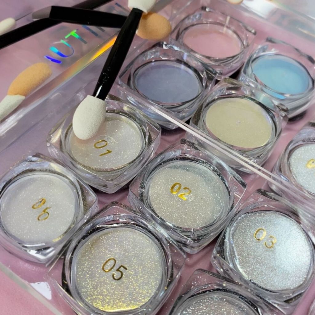 Kit Pó Sereia Asa Borboleta com 6 Potinhos /Dafu /   Unhas Gel / Decoração / Glitter em Oferta na Shopee