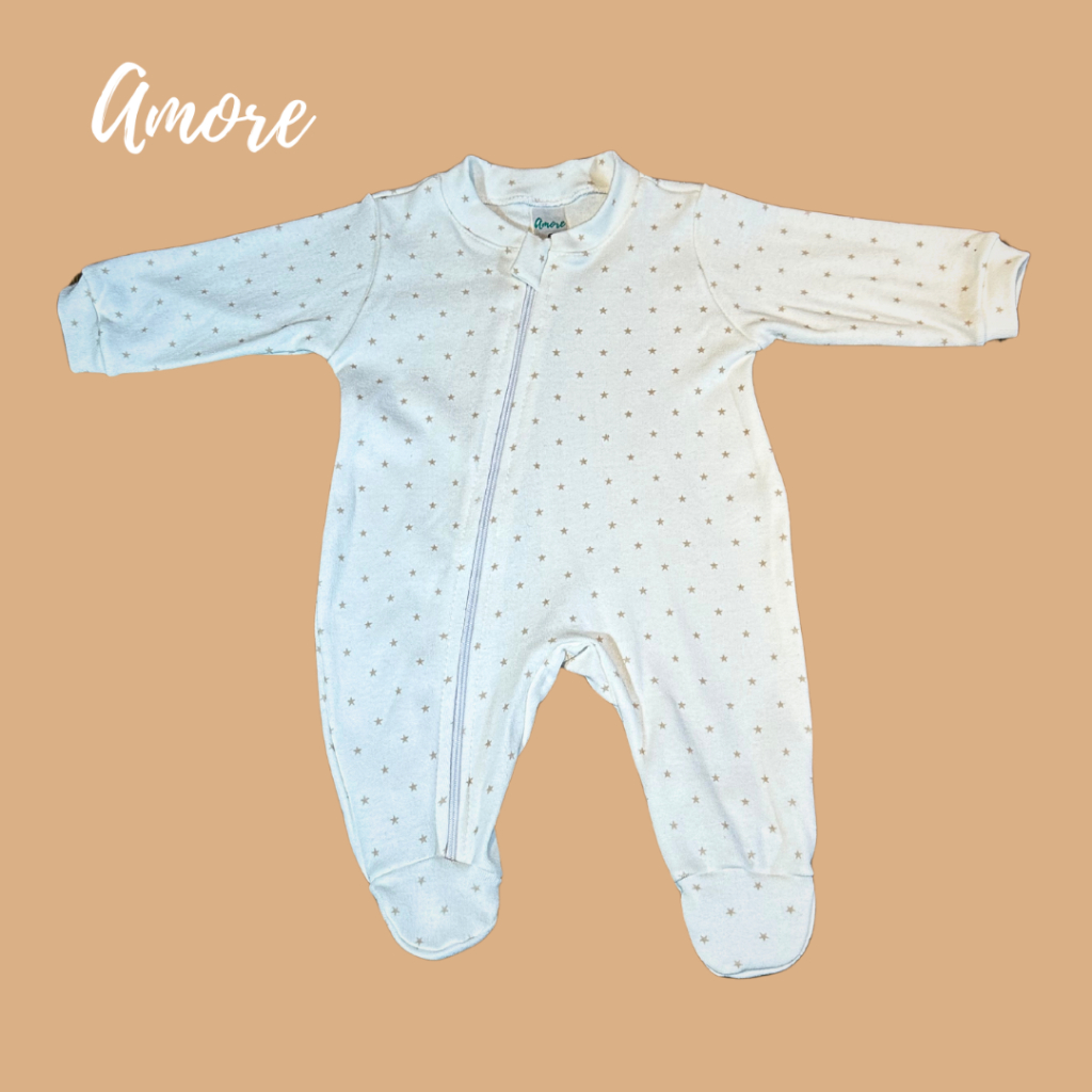 Macacão de Bebê Pezinho Estrela Suedine - 100% Algodão em Oferta na Shopee